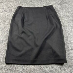 Vintage Classiques Womens 16 Black Pure Wool Pencil Skirt Career Office Japan